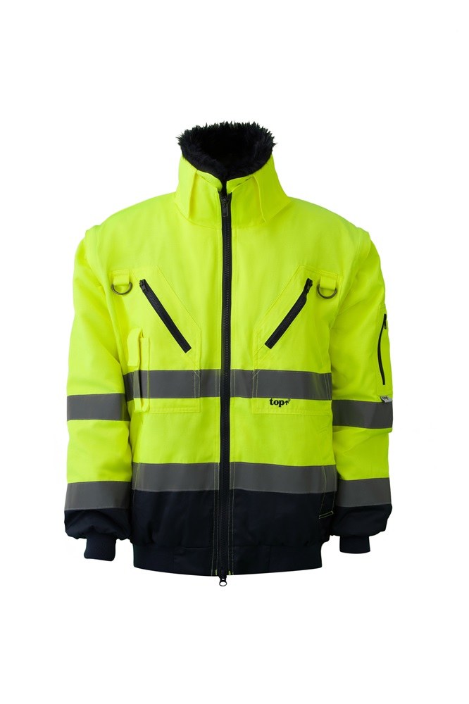 HI-VIS 4 IN 1 PILÓTA DZSEKI, 55% PAMUT, 45% POLIÉSZTER, 100% PE